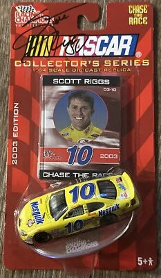 Racing Champions Chase the Race #10 Scott Riggs 2003 NASCAR Nesquik Ford Signed - Image 1 of 4