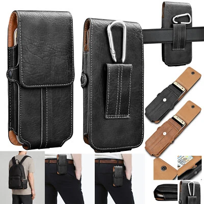 For Motorola Edge 20 Leather Carrying Pouch Case Holster With Belt Loop - Image 1 of 4