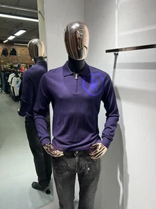 STEFANO RICCI Langarm Poloshirt mit Reißverschluss Größe 48 / S (100% Original & Neu) - Bild 1 von 4