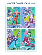 Sierra Leone 2017 MNH Winter Olympics Sochi 4v M/S Skiing Biathlon Sports Stamps