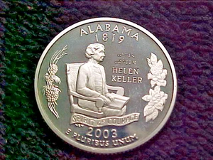 2003 S SILVER ALABAMA  STATE  QUARTER - Picture 1 of 2