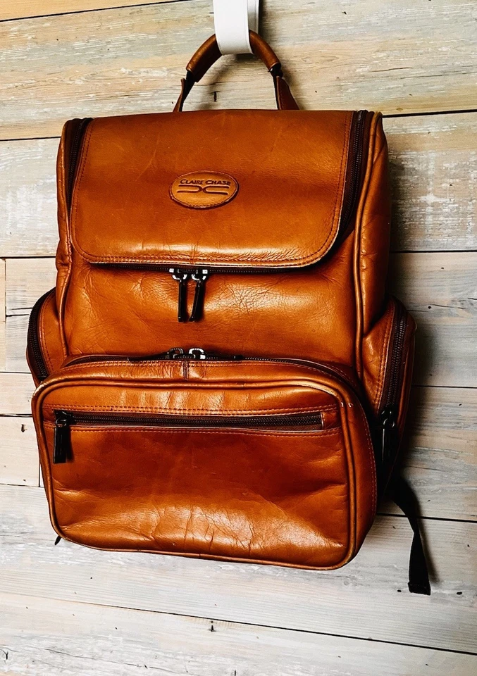 Claire Chase Portofino Large Leather Laptop Backpack - Image 1 of 4