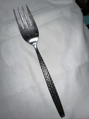 Oxford Hall stainless Cold Meat Serving Fork Trellis Roses pattern Discontinued - Image 1 of 4