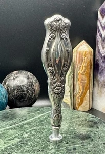 Pre-1950 WebsterCo. USA 925 Repoussé Sterling Handle Custom Tobacco Pipe Tamper - Picture 1 of 11