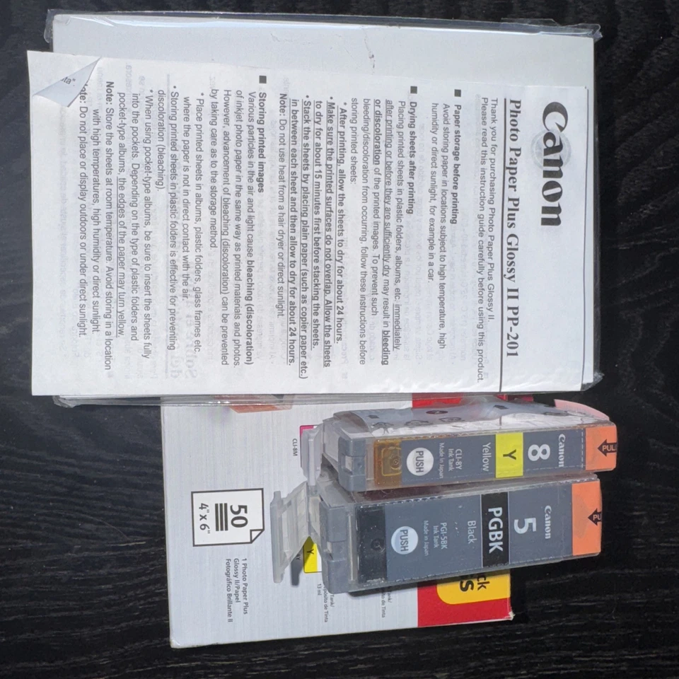 Genuine Canon Ink & 50 Photo Paper Combo Pack Black 3e Magenta 6 Cyan 6 Yellow 6 Foto 1 de 4