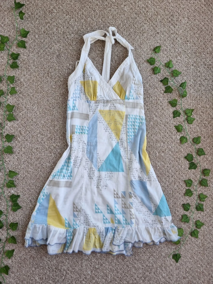 Firetrap Geometric Halterneck Mini Dress Y2k Vibes - Image 1 of 4