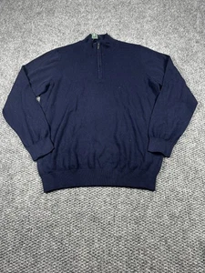 LL Bean Sweater Mens Large Tall Cashmere Blend Half Zip Pullover Classic NEW - Picture 1 of 7