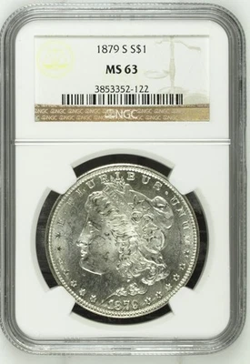 1879-S MORGAN SILVER DOLLAR NGC MS63 - Image 1 of 2