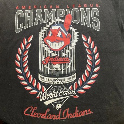T-shirt Cleveland Indians 1995 American League Champions World Series Trophy - Image 1 of 2
