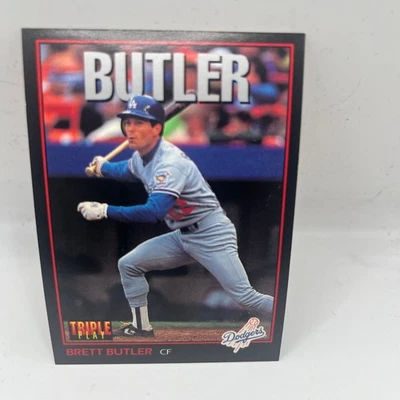 Brett Butler Dodgers 1993 Triple Play Leaf Baseball Card #136 - Image 1 of 2