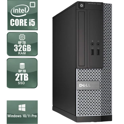Dell Desktop Tower | Intel i5 | 32GB Memory | 2TB SSD+HDD | Windows 11/10 Pro - Image 1 of 4