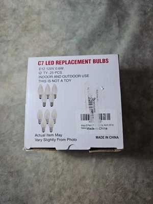 25 Pack E12 Led Bulb C7 Waterproof Clear Mini Led Night Light Bulb E12 Candelabr - Image 1 of 3