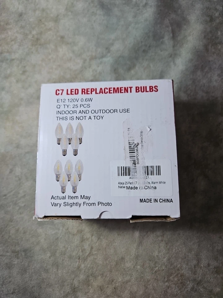 25 Pack E12 Led Bulb C7 Waterproof Clear Mini Led Night Light Bulb E12 Candelabr - Image 1 of 3