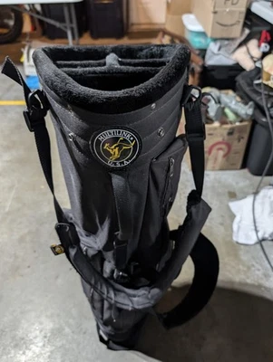 Used Golfpak Carry Stand Bag Black 5 Way Padded Top Dual Straps W/Raincover - Image 1 of 4