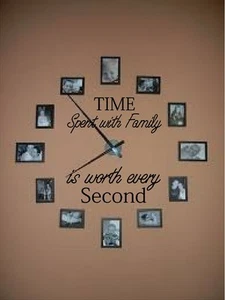 Time Spent with Family is Worth Every Second Vinyl Decal Home Décor 6" x 15" - Picture 1 of 1