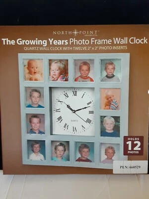 NORTHPOINT North Point The Growing years photo frame wall clock new