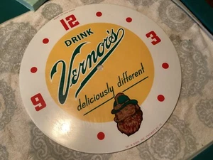 vintage vernors pop bulb lit 20 inch tele signs reproduction clock face 18 5/8 - Picture 1 of 7