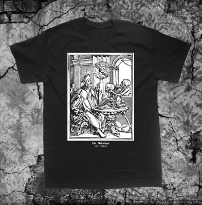 Memento Mori Shirt -  Hans Holbein Dance of Death Remember Skull Skeleton Occult - Image 1 of 4