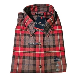 NWT St John’s Bay Red Plaid Mens Xl Long Sleeved  Dress Shirt Button Down New - Picture 1 of 6