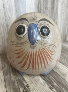 Vintage Tonala Folk Art Mexican Pottery Owl · Handpainted · 6”x 6” - Picture 1 of 4