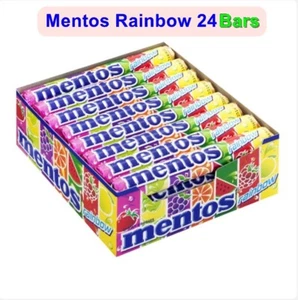 Mentos Candy Rainbow 7 Fruit Flavors 37 G 24 Bars 1 Pack Free Shipping - Foto 1 di 6
