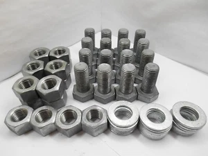1""-8 x 2"" A325 Vollgewinde Sechskantbolzen verzinkt mit Mutter & Unterlegscheibe - MENGE 16 - Bild 1 von 10