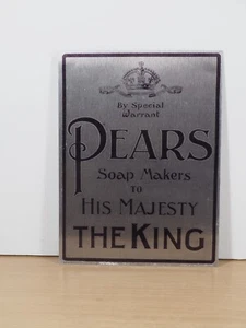 Réplica vintage de jabón de peras cartel publicitario en placa de aluminio 20 cm x 15 cm 1 en muy buena condición - Imagen 1 de 5