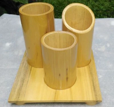 Pencil Holder Pen Bamboo Wood multi purpose Eco Handmade Friendly   - Image 1 of 4