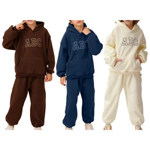 Kids Sports Suit Fashion Tracksuit Autumn Sweatsuit Hoodie With Sweatpants Gym - Picture 1 of 36