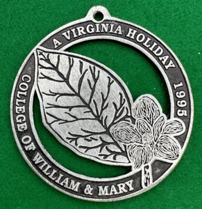 1995 College of William & Mary Pewter Ornament Williamsburg Virginia University - Picture 1 of 4