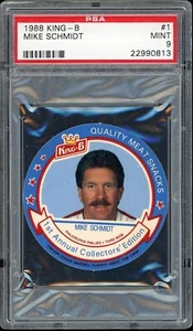 1988 King-b Baseball #1 Mike Schmidt PSA 9 - Photo 1 sur 2