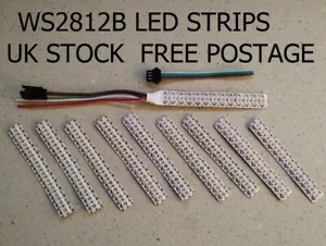 10 x 12 LED Strips 5V WS2812B 5050 RGB 144/m for Arduino, Rasp Pi, Freepost - Picture 1 of 9