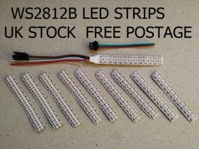 10 x 12 LED Strips 5V WS2812B 5050 RGB 144/m  for Arduino, Rasp Pi, Freepost - Image 1 of 4