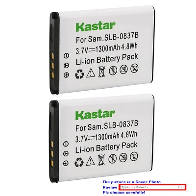 Bateria de substituição Kastar para Samsung SLB-0837B Digimax NV15 Digimax NV20 - Imagem 1 de 3