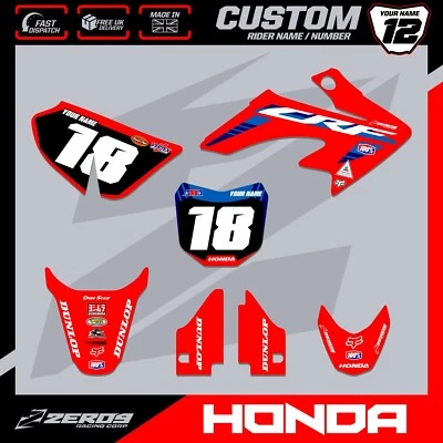 HONDA CRF 50 MOTOCROSS GRAPHICS MX GRAPHICS DECALS STICKERS KIT TEAM 23 RED - Image 1 of 4