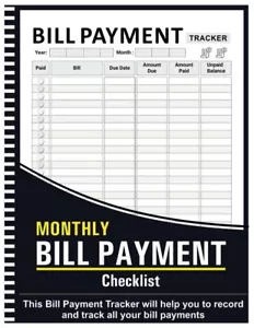Bill Tracker Notebook: Monthly Bill Payment Checklist - 8.5" X 11" 100+ Pages - Picture 1 of 2