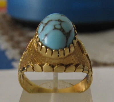 DAMEN  750ER TÜRKIS RING 750 GOLD  - Bild 1 von 4