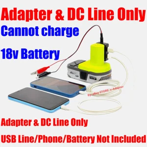1x Adaptador Reemplazo para Batería Ryobi 18V Hágalo Usted Mismo Salida y Cargador USB RÁPIDO con Línea DC - Imagen 1 de 9