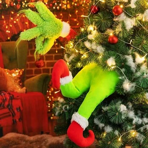Christmas elf tree Topper Decoration Ornaments Xmas Stole theif Arm Leg grinches - Picture 1 of 14