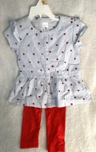 Carter’s NWT 2 Piece Baby Girl Set Ladybug Kids Girls Sz 3T - Picture 1 of 5