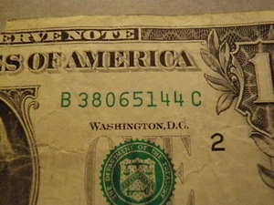 Fancy Serial Number $1 Dollar Bill Birthday Note ~ May 1, 1944 ...5/1/44 - Picture 1 of 2