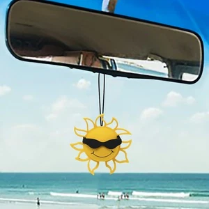California Sunshine Black Sunglasses Hanging Rear-View Mirror Car Dangler Charm - Picture 1 of 4