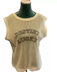 Women Oversized Knitted Vest Sweater Loose Sleeveless Size Small - Picture 1 of 4