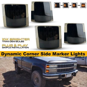 Dynamic Amber Corner Side Marker Lights For 1994-1998 Chevy C/K 1500 2500 3500 - Picture 1 of 11