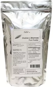 Polvo 100% colina pura L-bitartrato 1 kg (2,2 lb) inteligente cognitivo - Imagen 1 de 3