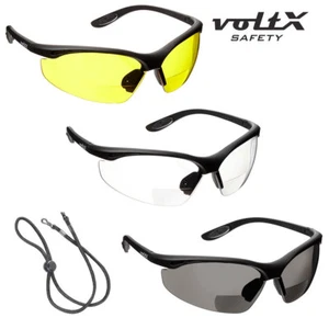 3 voltX CONSTRUCTOR BIFOCAL Reading Safety Glasses 1xClear, 1xYellow & 1xSmoke  - Picture 1 of 36