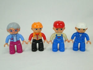 4 x Lego Duplo Figur Mann Oma Bauarbeiter Set (4) - Bild 1 von 4