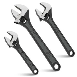3PCS Adjustable Wrench Set Pipe Spanner, 6" 8" 10" Wide Jaw Wrench with Ergon... - Picture 1 of 9