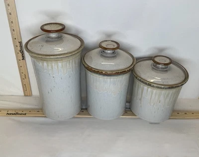 Juego de botes de cerámica esmaltados por goteo hechos a mano por Sunset Canyon Pottery Foto 1 de 4