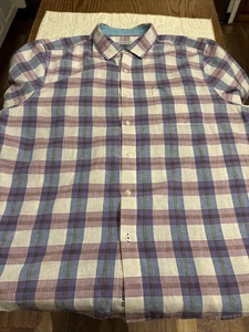 Tommy Bahama Island Zone Mens XL Long Sleeve Button Shirt Plaid Blue Purple - Picture 1 of 7